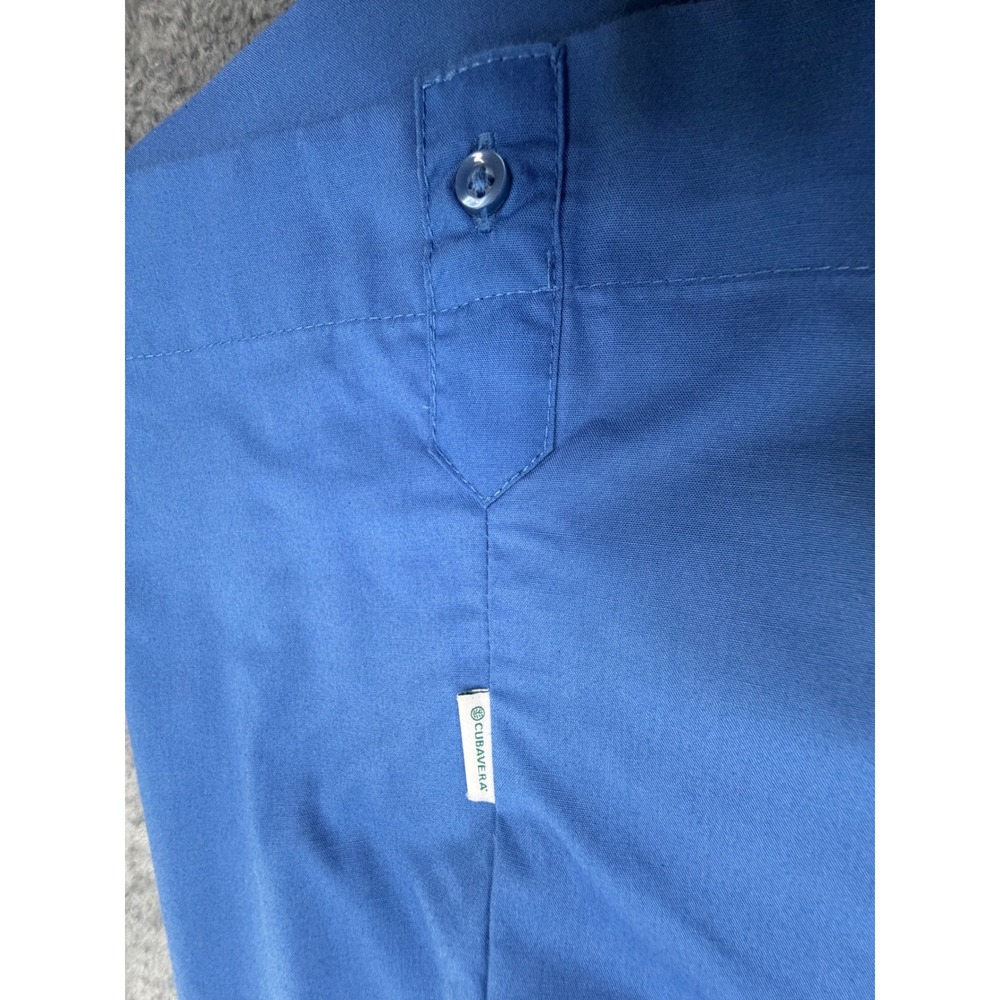 Cubavera Mens Blue Short Sleeve Guayabera Shirt Embroidered Pintuck 2XLT Tall - Picture 6 of 10